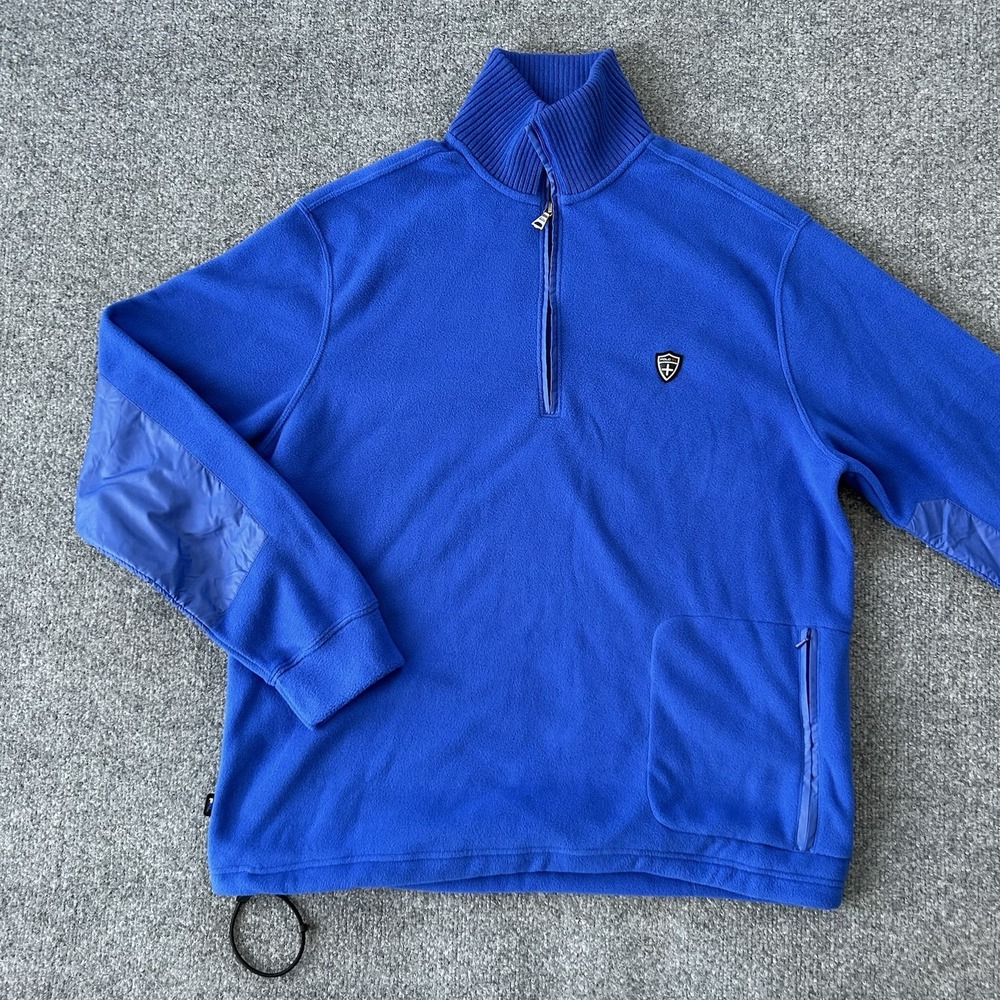 Polo Ralph Lauren Jacket Mens Medium‎ Blue Fleece Pullover Vintage Sport DS New